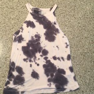 Soft navy and white halter top